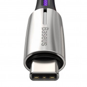 Baseus Water Drop USB-C to USB-C Cable PD 2.0 60W (CATSD-K05) - кабел с въжена оплетка за устройства с USB-C порт (200 см) (лилав) 1