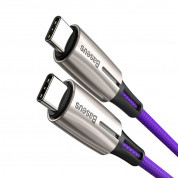 Baseus Water Drop USB-C to USB-C Cable PD 2.0 60W (CATSD-K05) - кабел с въжена оплетка за устройства с USB-C порт (200 см) (лилав) 2