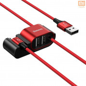 Baseus Special Data Cable for Backseat (Lightning + USB) (CALHZ-09) (150 cm) (red) 2