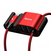 Baseus Special Data Cable for Backseat (Lightning + USB) (CALHZ-09)- USB кабел с Lightning конектор и 2xUSB-A порта (150 см) (червен) 1
