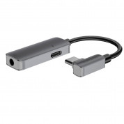 4smarts Active Audio and Charging Splitter USB-C to USB-C and 3.5mm AUX Angled SoundSplit - активен адаптер USB-C към 3.5 мм. и USB-C изход (13.5см) (черен)