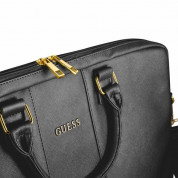 Guess Saffiano Laptop Bag - луксозна дизайнерска чанта с дръжки и презрамка за преносими компютри до 15 инча (черна) 3