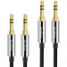 TechRise CAC05324BA02 2-Pack Nylon Braided Premium Auxiliary Aux Audio Cable Cord - комплект от 2 броя качествени 3.5 мм аудио кабела (150 см всеки) (черен) 1
