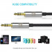 TechRise CAC05328BA01 2-Pack Nylon Braided Premium Auxiliary Aux Audio Cable Cord - комплект от 2 броя качествени 3.5 мм аудио кабела (250 см и 380 см) (черен) 6