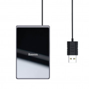 Baseus Ultra-thin Wireless Charger Pad 15W with USB Cable (WX01B-01) - 15W поставка (пад) с технология за бързо зареждане за Qi съвместими устройства и USB кабел (100 см) (черен)