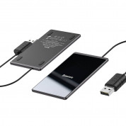 Baseus Ultra-thin Wireless Charger Pad 15W with USB Cable (WX01B-01) - 15W поставка (пад) с технология за бързо зареждане за Qi съвместими устройства и USB кабел (100 см) (черен) 4