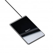 Baseus Ultra-thin Wireless Charger Pad 15W with USB Cable (WX01B-01) - 15W поставка (пад) с технология за бързо зареждане за Qi съвместими устройства и USB кабел (100 см) (черен) 2