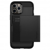 Spigen Slim Armor CS Case - хибриден кейс с отделение за кр. карти и най-висока степен на защита за iPhone 12, iPhone 12 Pro (черен) 1