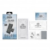 Eiger 3D Full Screen Edge to Edge Tempered Glass - калено стъклено защитно покритие с извити ръбове за целия дисплея на Samsung Galaxy S21 Ultra (черен-прозрачен) 1
