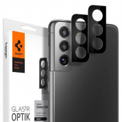 Spigen Optik Lens Protector - 2 броя предпазни стъклени протектори за камерата на Samsung Galaxy S21 (черен)