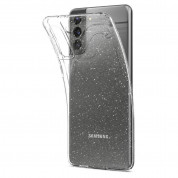 Spigen Liquid Crystal Case - тънък силиконов (TPU) калъф за Samsung Galaxy S21 (брокат-прозрачен) 5