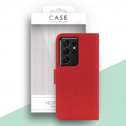 Case FortyFour No.11 Case - кожен калъф с поставка за Samsung Galaxy S21 Ultra (червен) 1