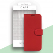 Case FortyFour No.11 Case - кожен калъф с поставка за Samsung Galaxy S21 Ultra (червен)