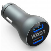 VOXON ECC02066GA01 30W PD Car Charger - 30W зарядно за кола с два USB изхода и технология за бързо зареждане (тъмносив)