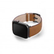 Meridio Goldstone Nappa Leather Band - уникална ръчно изработена кожена (естествена кожа) каишка за Apple Watch 42мм, 44мм, 45мм, Ultra 49мм (светлокафяв) 1