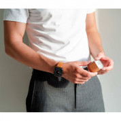Meridio Goldstone Nappa Leather Band - уникална ръчно изработена кожена (естествена кожа) каишка за Apple Watch 42мм, 44мм, 45мм, Ultra 49мм (светлокафяв) 4