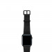 Meridio Ink Nappa Leather Band - уникална ръчно изработена кожена (естествена кожа) каишка за Apple Watch 42мм, 44мм, 45мм, Ultra 49мм (черен) 2