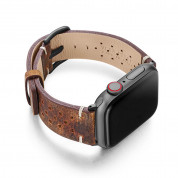 Meridio Care Leather Band - уникална ръчно изработена кожена (естествена кожа) каишка за Apple Watch 42мм, 44мм, 45мм, Ultra 49мм (кафяв) 3