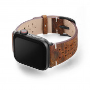 Meridio Care Leather Band - уникална ръчно изработена кожена (естествена кожа) каишка за Apple Watch 42мм, 44мм, 45мм, Ultra 49мм (кафяв) 2