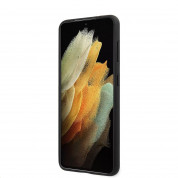 Guess Iridescent Leather Hard Case - дизайнерски кожен кейс за Samsung Galaxy S21 Plus (черен) 1