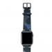 Meridio Blue Combact Leather Band - уникална ръчно изработена велурена каишка за Apple Watch 42мм, 44мм, 45мм, Ultra 49мм (тъмносин) 4