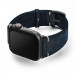 Meridio Blue Combact Leather Band - уникална ръчно изработена велурена каишка за Apple Watch 42мм, 44мм, 45мм, Ultra 49мм (тъмносин) 2