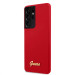 Guess Hard Silicone Case - силиконов (TPU) калъф за Samsung Galaxy S21 Ultra (червен)  2