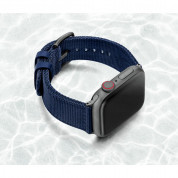 Meridio Blue Marine Leather Band - каишка изработена от рециклирана пластмаса от океана за Apple Watch 42мм, 44мм (тъмносин) 2