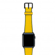 Meridio Submarine Leather Band - висококачествена каишка изработена от полиестер и ествествен каучук за Apple Watch 42мм, 44мм (жълт) 3