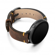 Meridio Old Brown Leather Band - уникална ръчно изработена кожена (естествена кожа) каишка за Samsung Galaxy Watch Active (тъмнокафяв)