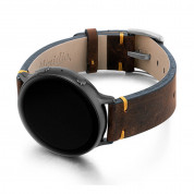 Meridio Old Brown Leather Band - уникална ръчно изработена кожена (естествена кожа) каишка за Samsung Galaxy Watch Active (тъмнокафяв) 1