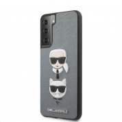 Karl Lagerfeld Saffiano Karl & Choupette Heads Case for Samsung Galaxy S21 (silver)