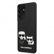 Karl Lagerfeld PU Karl & Choupette Case - дизайнерски кожен кейс за Samsung Galaxy S21 Ultra (черен) 