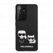 Karl Lagerfeld PU Karl & Choupette Case - дизайнерски кожен кейс за Samsung Galaxy S21 Ultra (черен)  1