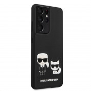 Karl Lagerfeld PU Karl & Choupette Case - дизайнерски кожен кейс за Samsung Galaxy S21 Ultra (черен)  3