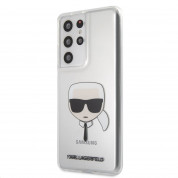 Karl Lagerfeld Head Cover - дизайнерски кейс с висока защита за Samsung Galaxy S21 Ultra (прозрачен) 