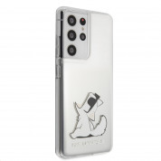 Karl Lagerfeld Choupette Fun Case - дизайнерски кейс с висока защита за Samsung Galaxy S21 Ultra (прозрачен)  3