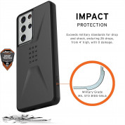 Urban Armor Gear Civilian Case - удароустойчив хибриден кейс за Samsung Galaxy S21 Ultra (черен) 5