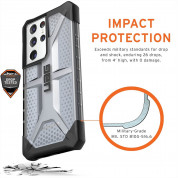 Urban Armor Gear Plasma Case - удароустойчив хибриден кейс за Samsung Galaxy S21 Ultra (сив-прозрачен) 5