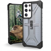Urban Armor Gear Plasma Case - удароустойчив хибриден кейс за Samsung Galaxy S21 Ultra (сив-прозрачен)