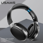 USAMS US-YN001 Wireless Bluetooth Noise Cancelling Headphones - безжични блутут слушалки с микрофон за мобилни устройства с Bluetooth (черен) 5