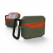 Urban Armor Gear Standard Issue Hard Case 001 - водо и удароустойчив силиконов (TPU) кейс с карабинер за Apple Airpods Pro (зелен-оранжев) 1
