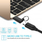 TechRise UA50320 USB-C to MicroUSB Adapter - 4ри броя адаптери от microUSB женско към USB-C мъжко за мобилни устройства с USB-C порт (черен) 6