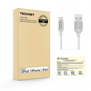 TeckNet P6100 Braided MFi Lightning to USB Cable - изключително здрав и качествен плетен Lightning кабел за iPhone, iPad, iPod с Lightning (100 см) (сребрист) 4