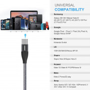 Voxon CUC02105GA02 3-pack Braided USB-C to USB-A Cable (gray) 4