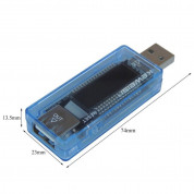 Keweisi 3in1 USB Voltage Current Capacity Meter - USB тестер на напрежение, ток и капацитет (син) 5