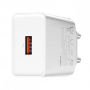 Baseus Speed Mini USB-A QC Wall Charger 18W (CCFS-W02) - захранване за ел. мрежа с USB-A изход с технология за бързо зареждане (бял) 3