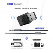 Rovtop 2-in-1 Bluetooth Wireless Receiver and Transmitter - безжичен блутут аудио приемник и предавател с 3.5 мм аудио жак (черен) 10