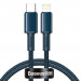 Baseus High Density Braided USB-C to Lightning Cable PD 20W (CATLGD-03) - USB-C към Lightning кабел за Apple устройства с Lightning порт (100 см) (син) 1