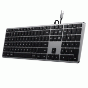Satechi Slim W3 Wired Backlit Keyboard - качествена алуминиева жична (USB-C) клавиатура с подсветка за Mac (тъмносив)  1